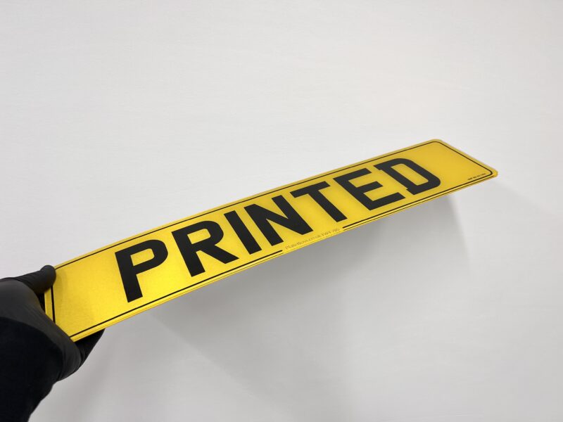 printed number plate