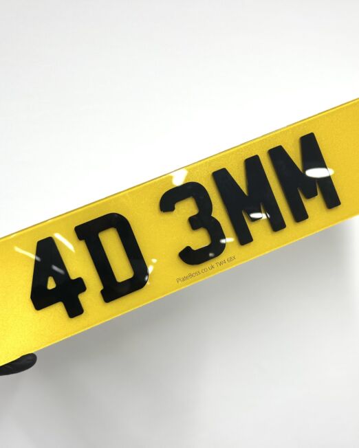 4d 3mm number plates