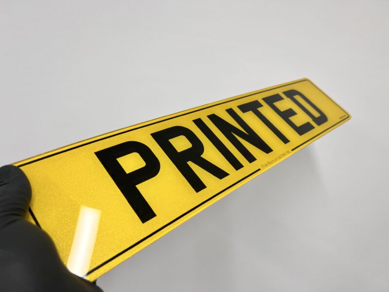 printed number plate