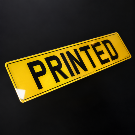 Printed number plate