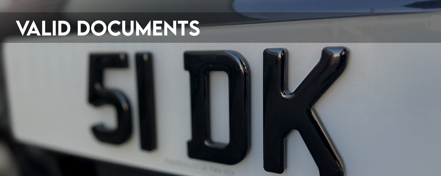Valid documents to purchase number plate