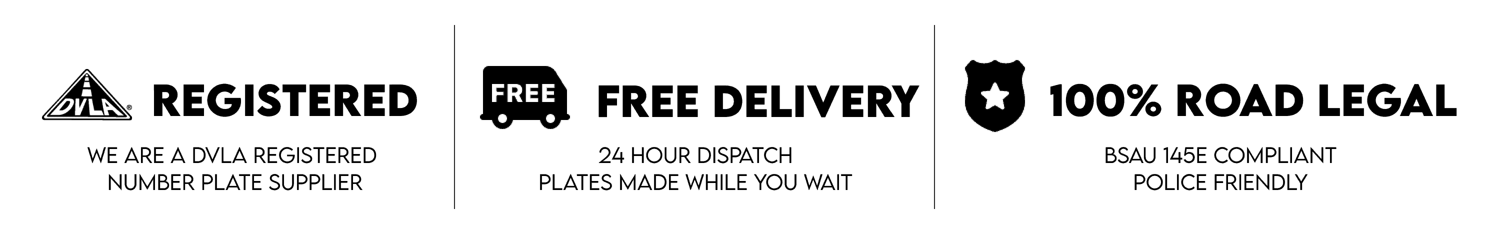 DVLA registered free delivery