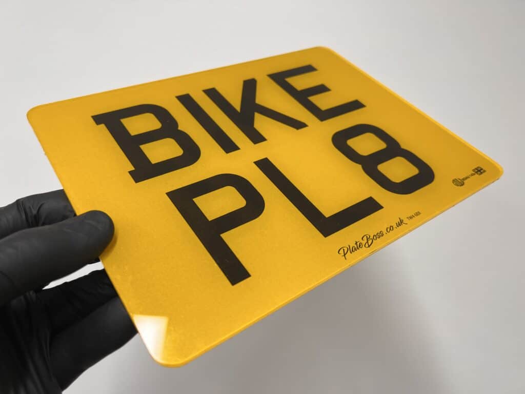 Motor bike number plate