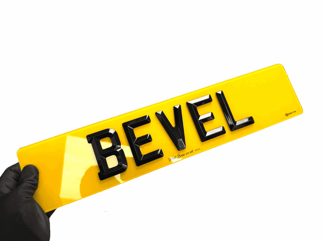 Bevelled number plates