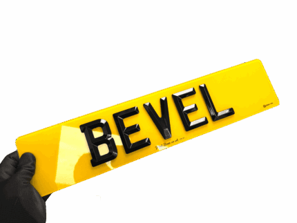 Bevelled number plates