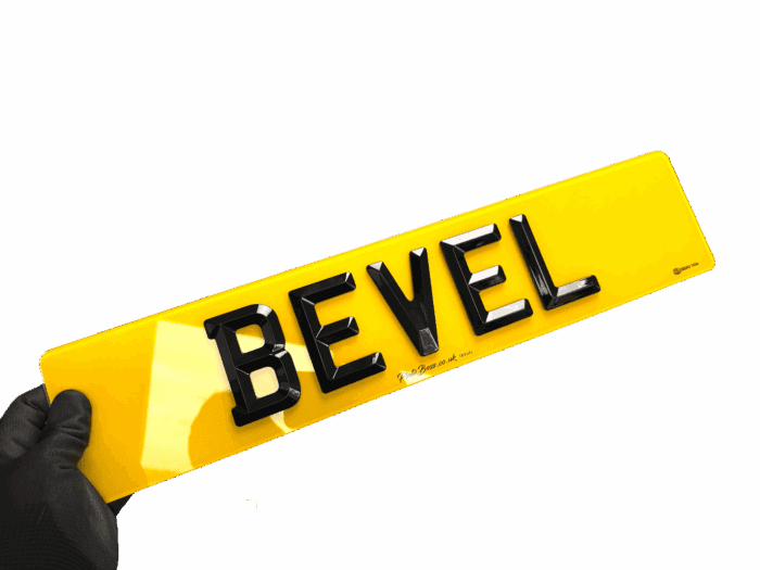 Bevelled number plates