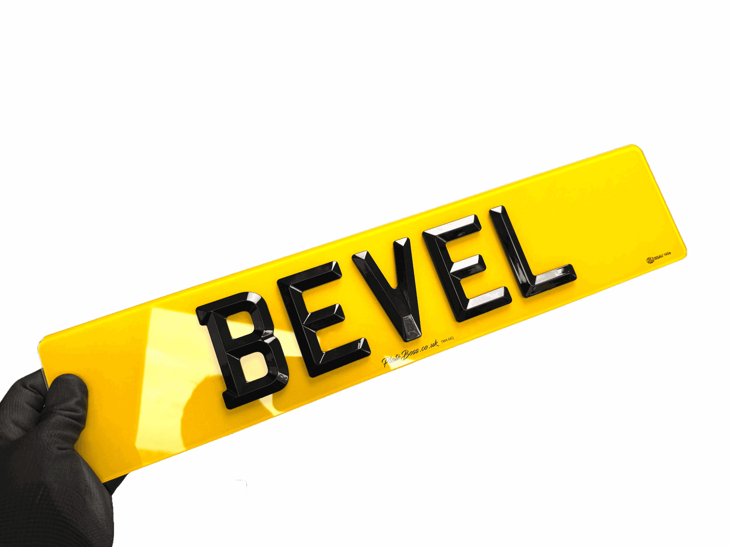 Bevelled number plates