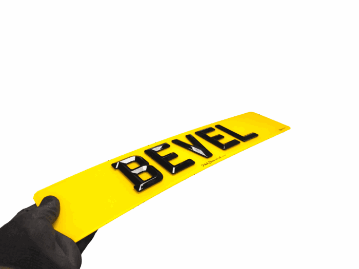 beveled rear number plate yellow