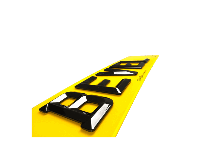 rear bevelled number plate