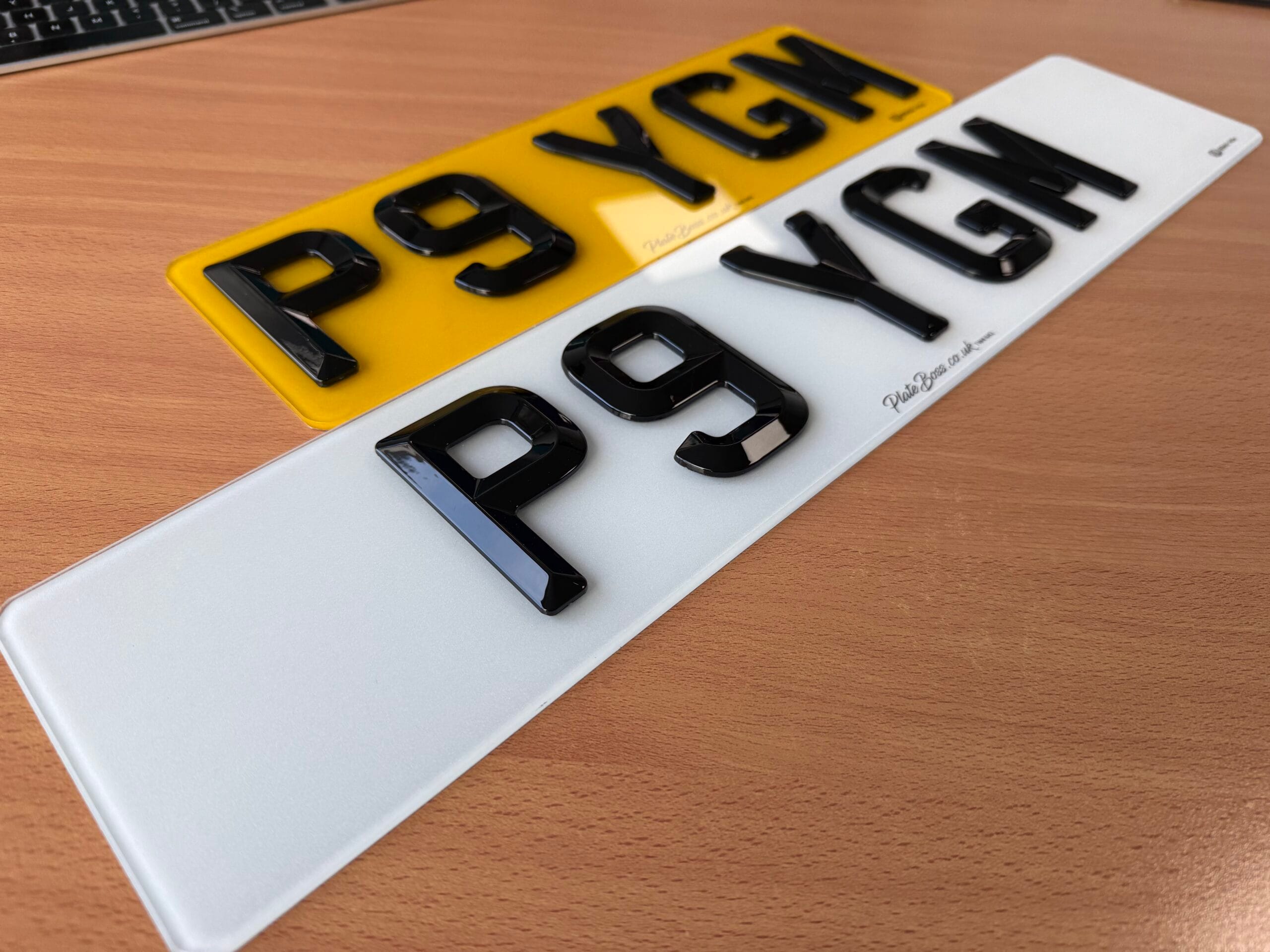 Short belled number plates