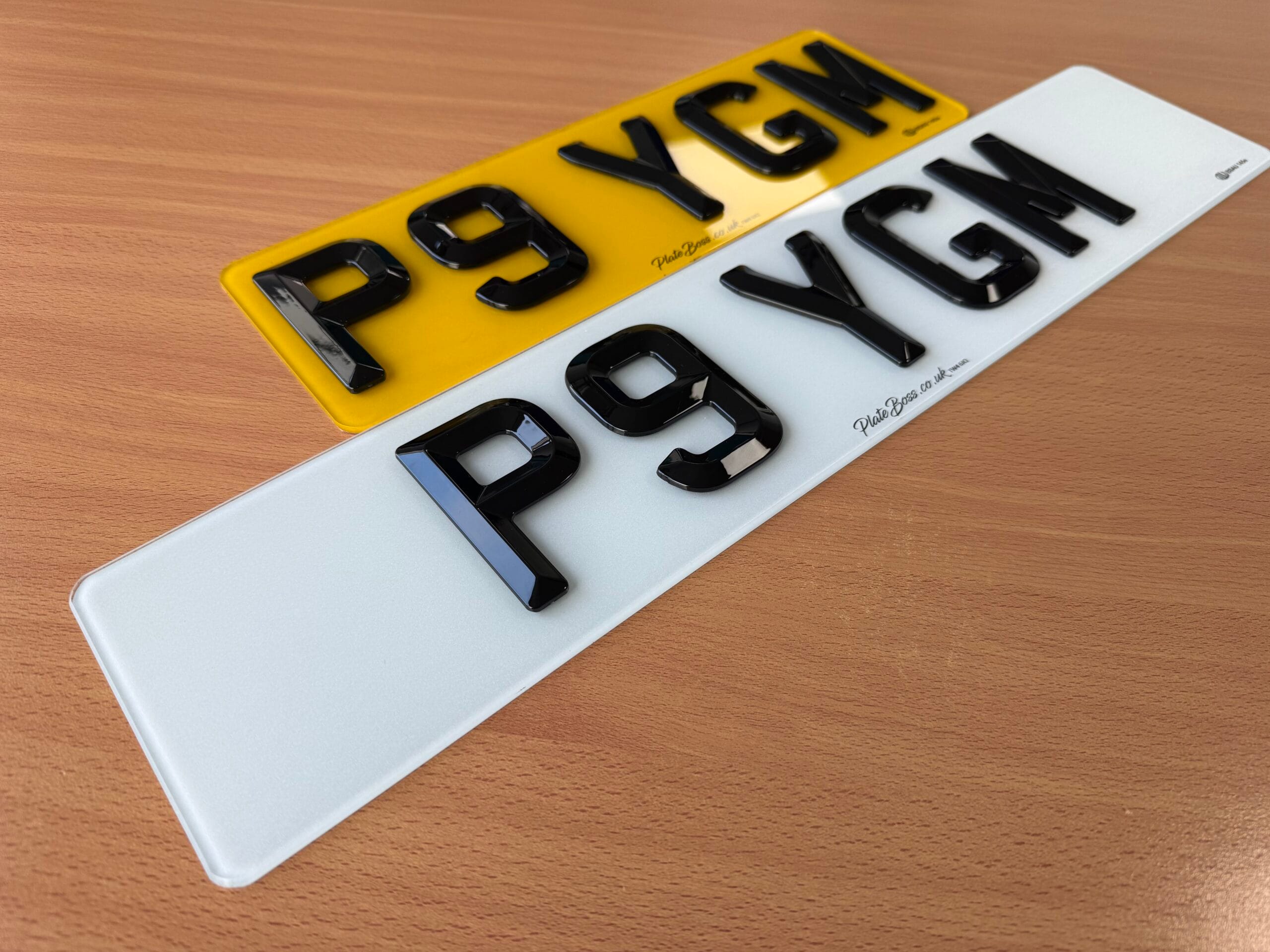 bevelled number plates