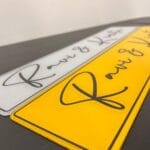 Wedding car number plate