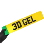 EV 3D gel number plates with green flash badge