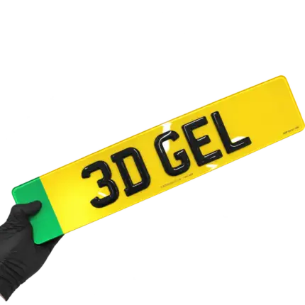 EV 3D gel number plates with green flash badge