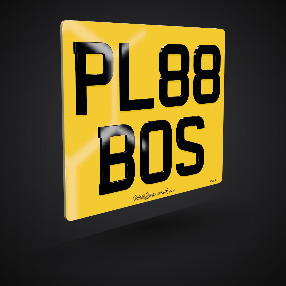 4D 3mm motorbike number plate, 229mm x 178mm (3D preview, demo registration)