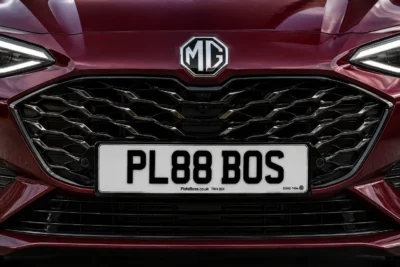 Number Plates Scotland 4 Road-legal PL88 BOS demo plate on an MG