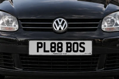 Number Plates Dundee 4 Printed PL88 BOS demo plate on a VW Golf